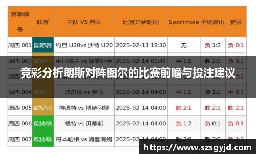 竞彩分析朗斯对阵图尔的比赛前瞻与投注建议